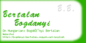 bertalan bogdanyi business card